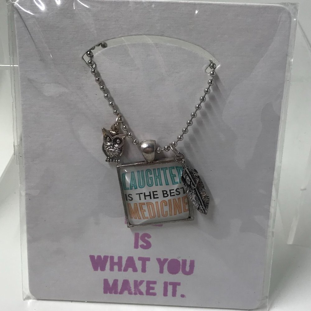 NEW Pendent Necklace with charms and a 18 inch chain, Laughter